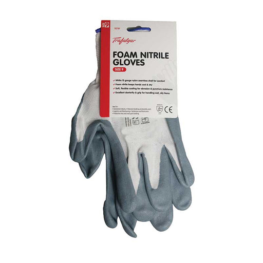 Trafalgar Foam Nitrile Gloves Size 9