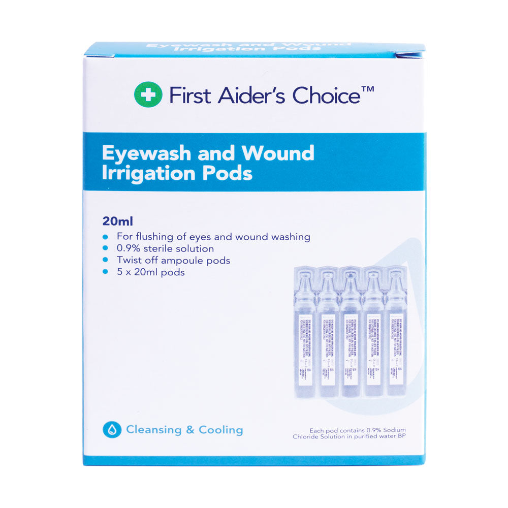 First Aider's Choice 20ml Saline Pods, Pack of 5