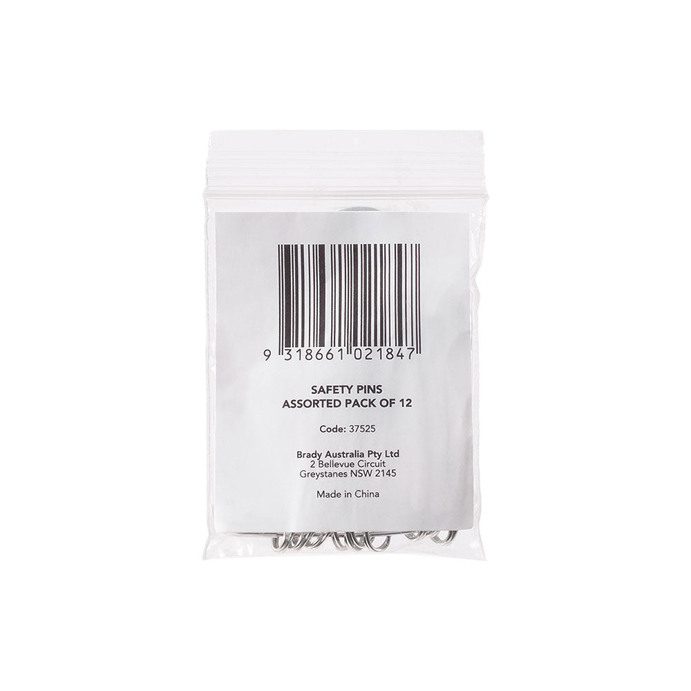 First Aider's Choice Assorted Safety Pins, Pack of 12