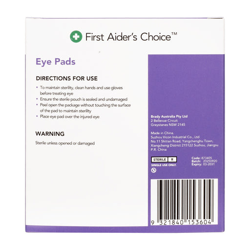 First Aider's Choice Eye Pads, Pack of 5