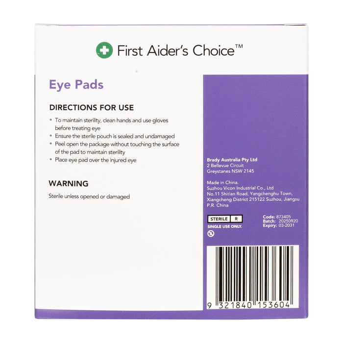 First Aider's Choice Eye Pads, Pack of 5