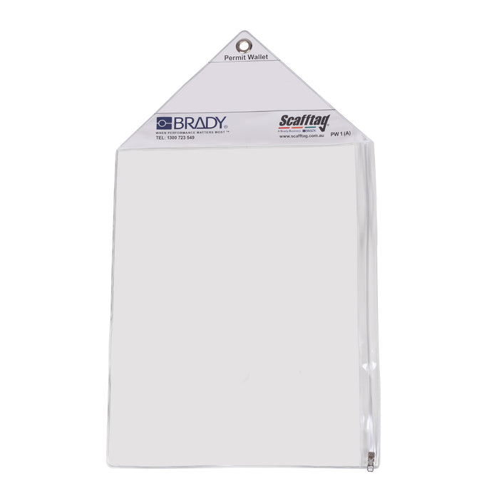Clear A4 Plastic Permit Wallet, Pack of 10, with Cable Ties