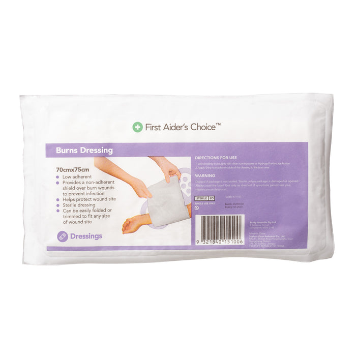 First Aider's Choice Sterile Burns Dressing, 70cm x 75cm