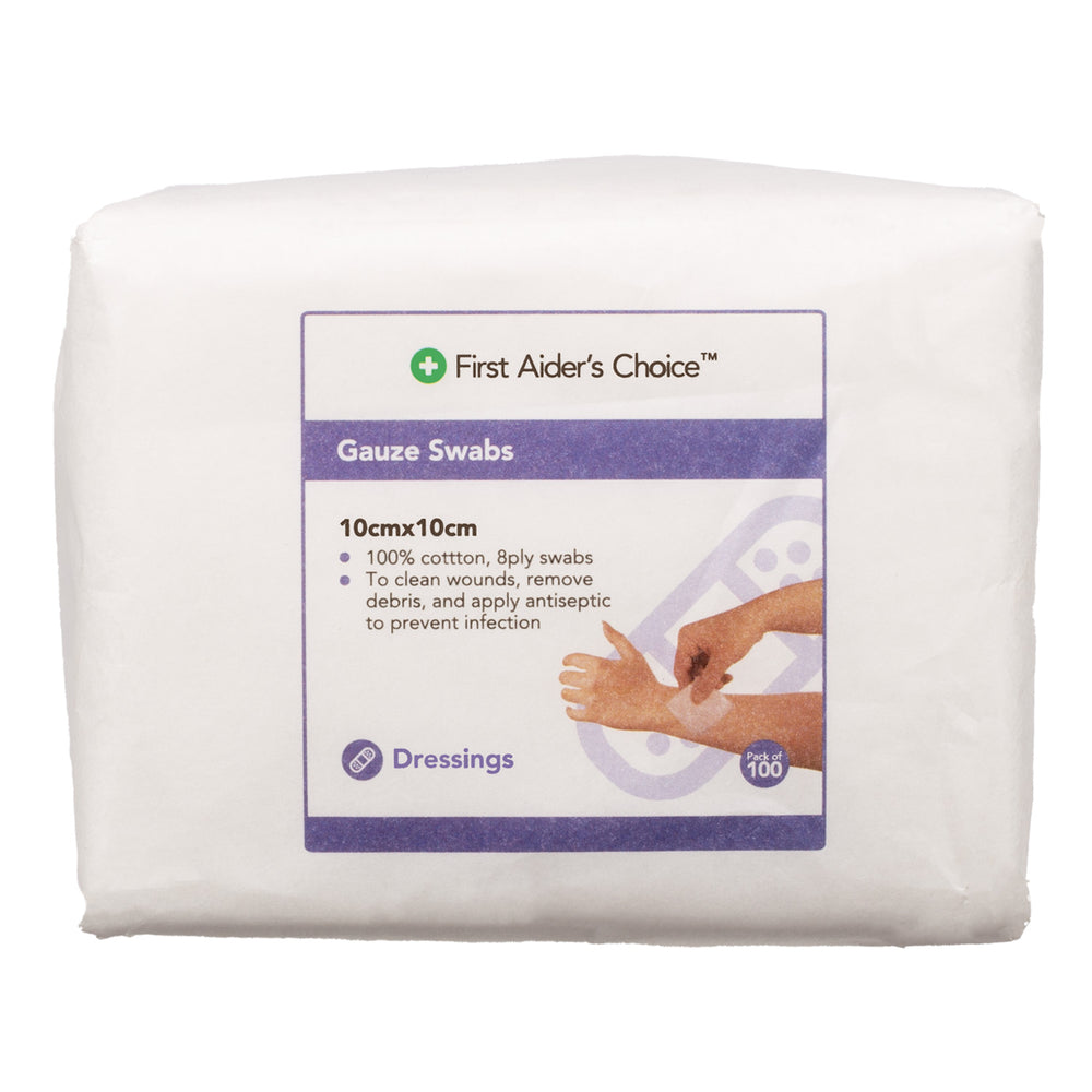 Gauze Swabs, 10cm (W) x 10cm (H), Pack of 100