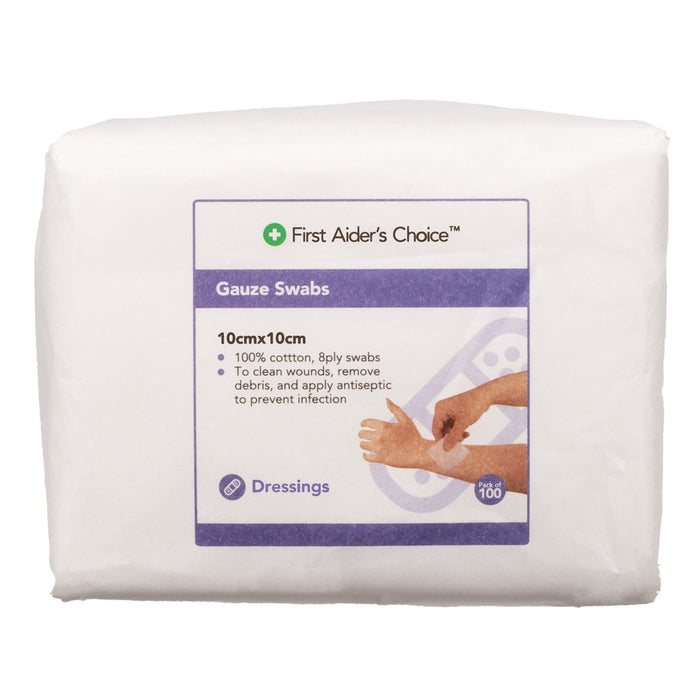 Gauze Swabs, 10cm (W) x 10cm (H), Pack of 100