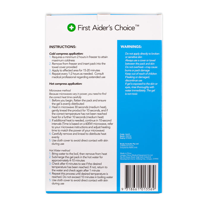 First Aider's Choice Reusable Hot and Cold Pack, Large