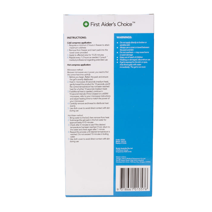First Aider's Choice Reusable Hot and Cold Pack, Small