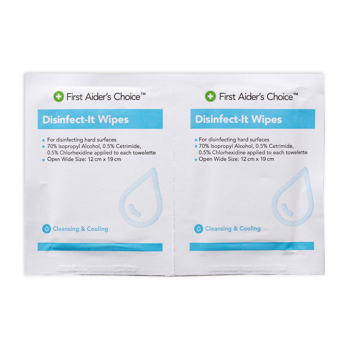 First Aider's Choice Disinfect-It Wipes, Pack of 100