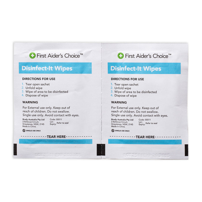 First Aider's Choice Disinfect-It Wipes, Pack of 100