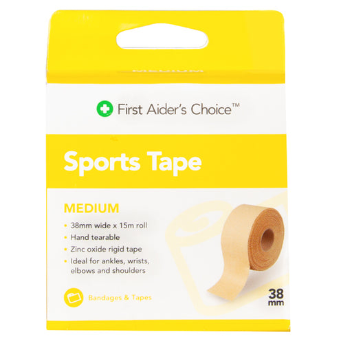 First Aiders Choice Sports Tape, Medium, 38mm (W) x 15m (L)