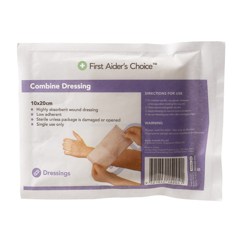 First Aider's Choice Combine Dressing 10cm (W) x 20cm (H)