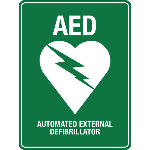 AED (Automated External Defibrillator) Sign - Polypropylene, H225mm x W300mm