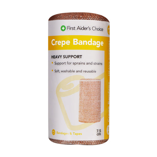 First Aiders Choice Heavy Support Crepe Bandage, 7.5cm (W)
