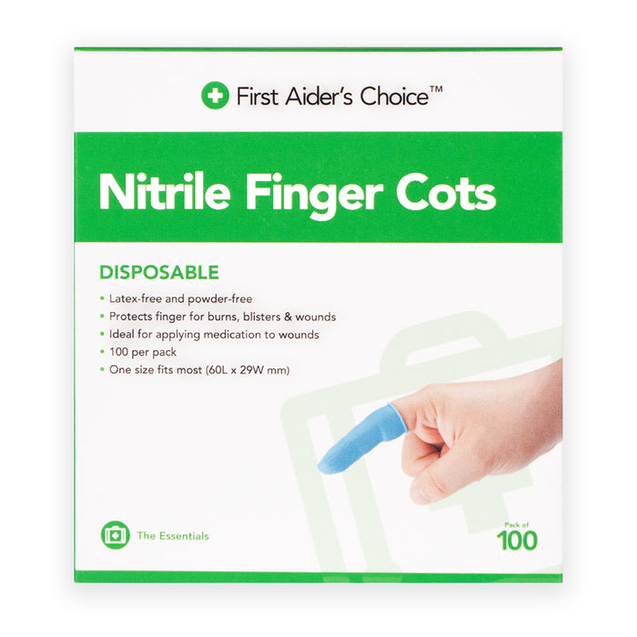 First Aiders Choice Disposable Nitrile Finger Cots – Pack of 100 ...