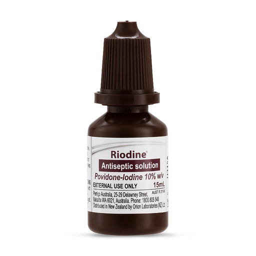 Riodine Povidone-Iodine Antiseptic Solution 10% 15ml dropper