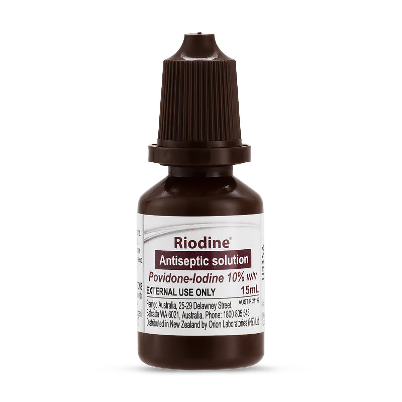 Riodine Povidone-Iodine Antiseptic Solution 10% 15ml dropper