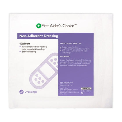 open lace back dress First Aiders Choice Non-Adherent Dressing, 10cm (W) x 10cm (H), Box of —  Trafalgar First Aid