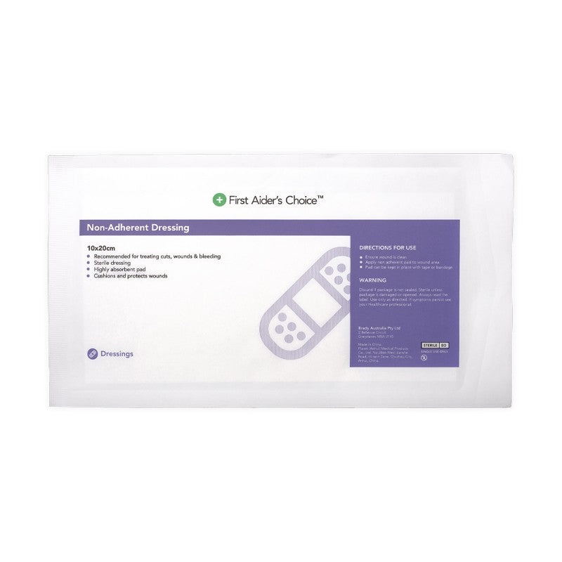 First Aiders Choice Non-Adherent Dressing, 10cm (W) x 20cm (H), Box of 50