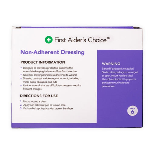 First Aiders Choice Non-Adherent Dressing, 5cm (W) x 5cm (H), Pack of 6