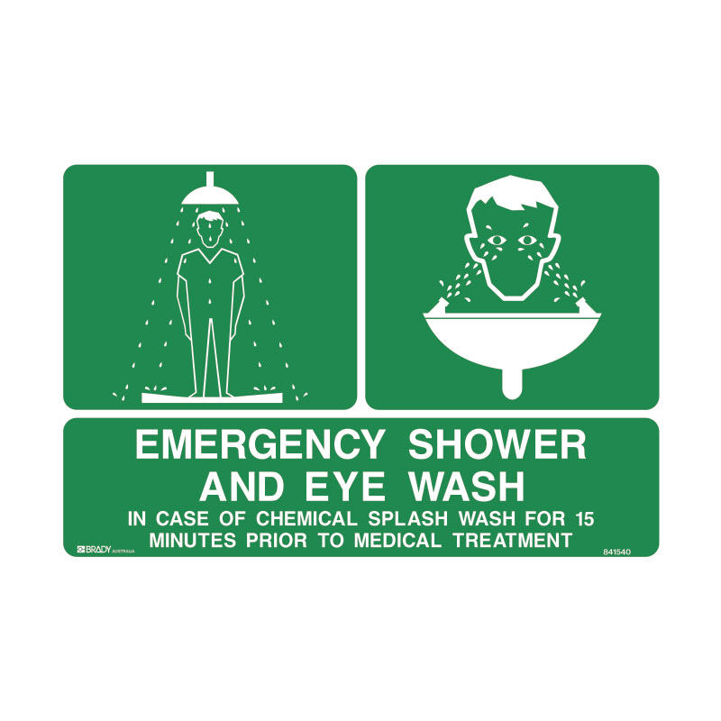 First Aid Shower Sign First Aid Sign - Emergency Shower and Eye Wash — Trafalgar First Aid