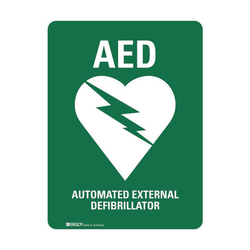 First Aid Sign - Automated External Defibrillator - 300mm x 450mm, Polypropylene