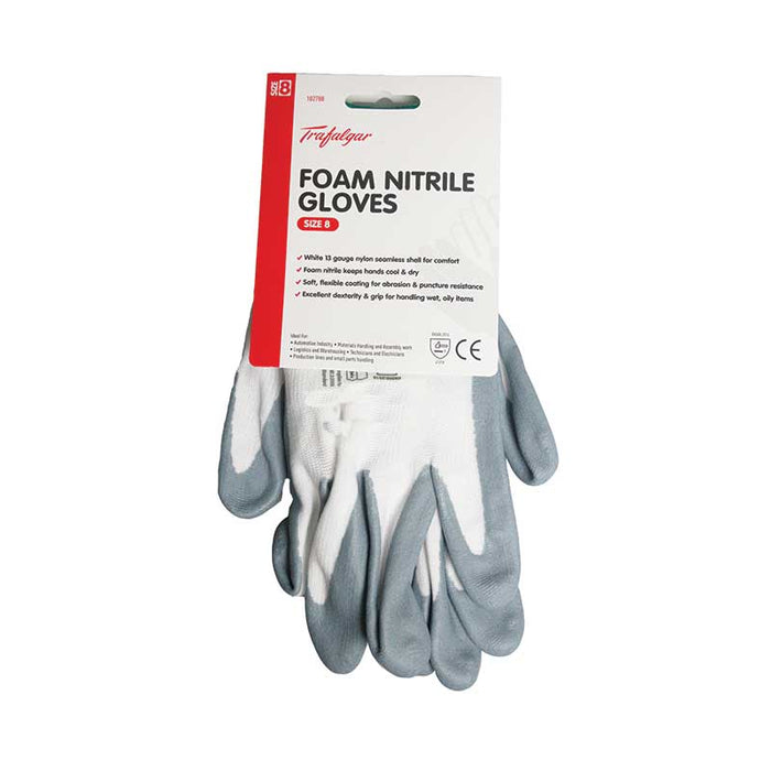 Foam shop nitrile gloves