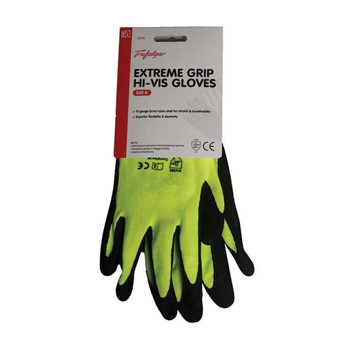 Trafalgar Extreme Grip Hi-Vis Glove Size 8