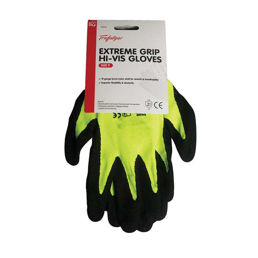 Trafalgar Extreme Grip Hi-Vis Glove Size 10