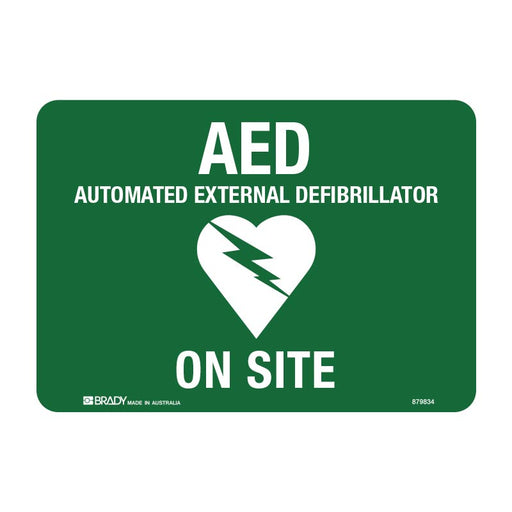 AED Defibrillator Labels - AED on Site
