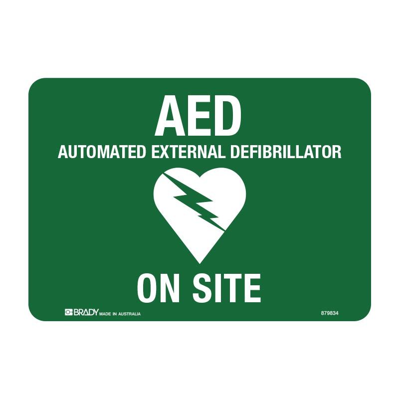 AED Defibrillator Labels - AED on Site