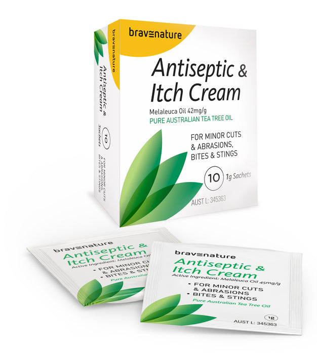 Brave Nature Antiseptic and Itch Relief Cream 1g Sachet pack of 10