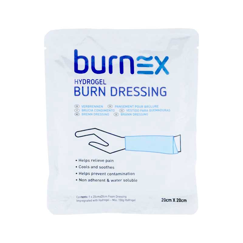 Burnex Burn Hydrogel Dressing 20cm x 20cm — Trafalgar First Aid