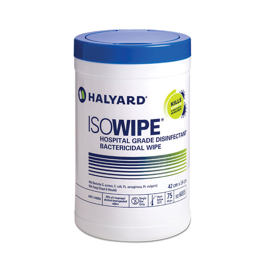 ISOWIPE Bactericidal Disinfectant Wipes, 75 CANISTER
