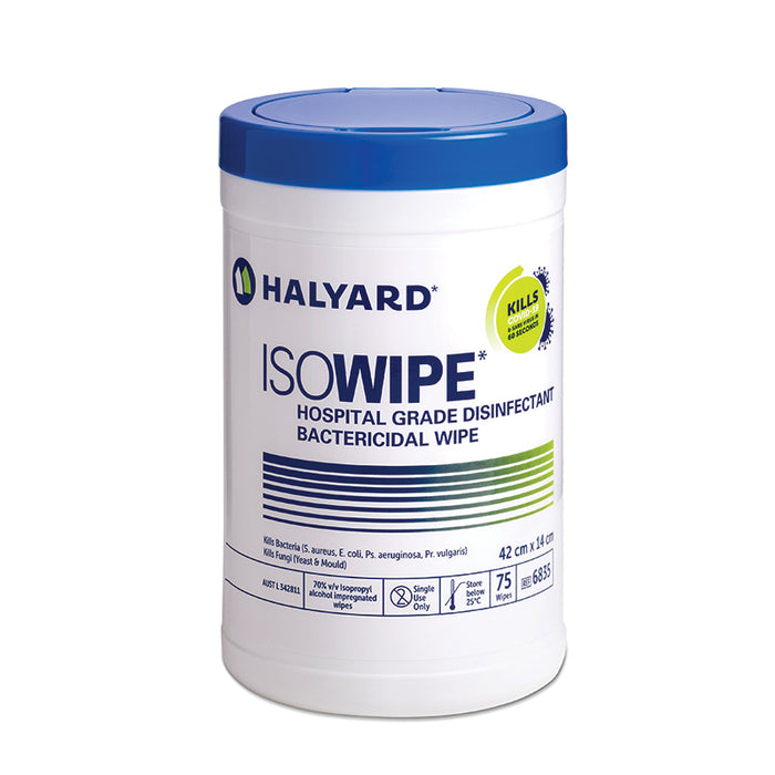 ISOWIPE Bactericidal Disinfectant Wipes, 75 CANISTER